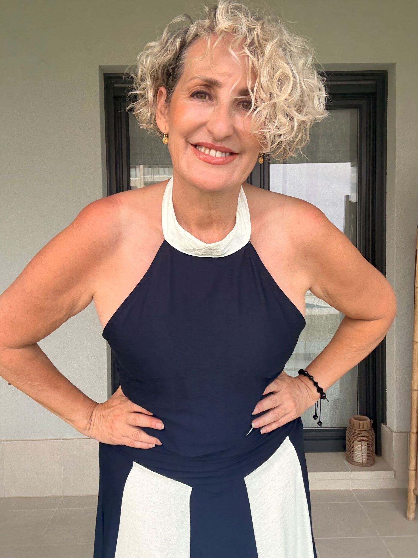 Conjunto Dos Piezas Marino y Blanco Lia