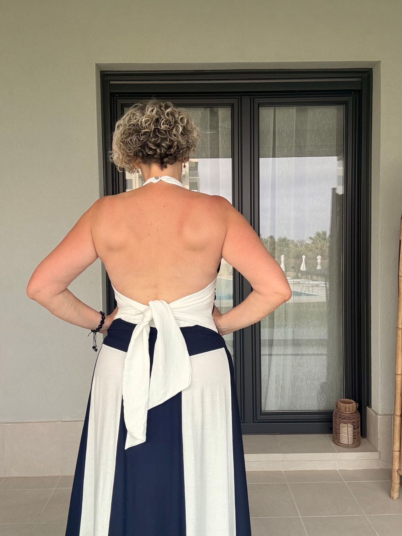 Conjunto Dos Piezas Marino y Blanco Lia