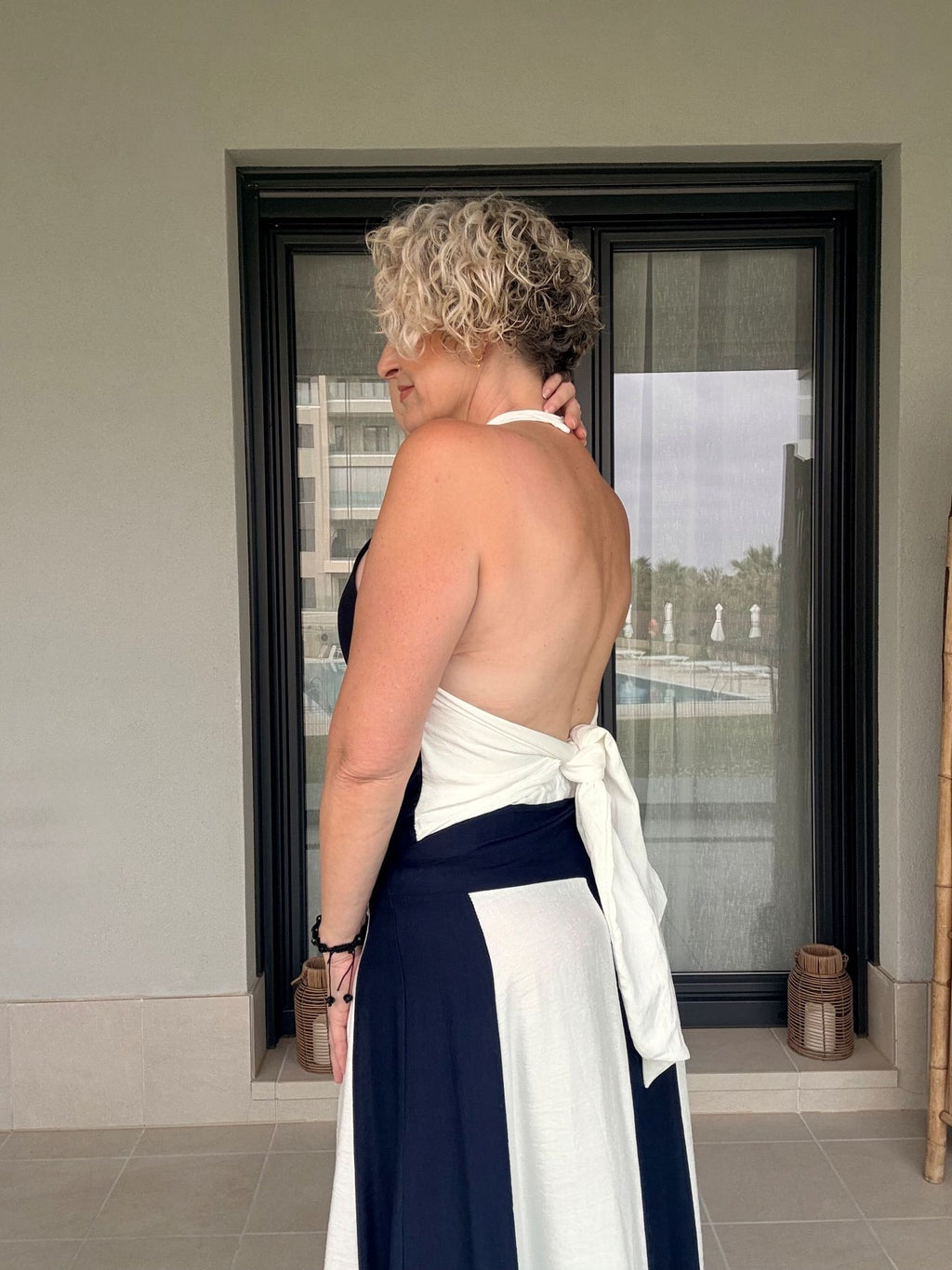 Conjunto Dos Piezas Marino y Blanco Lia