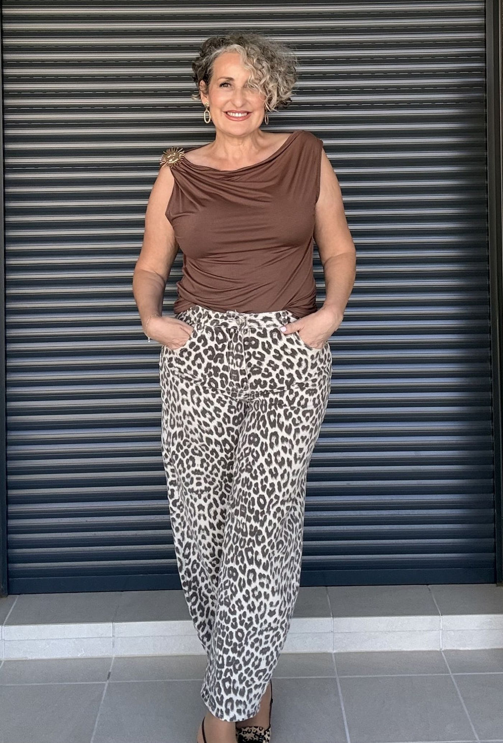 Pantalón Denim Globo Animal Print