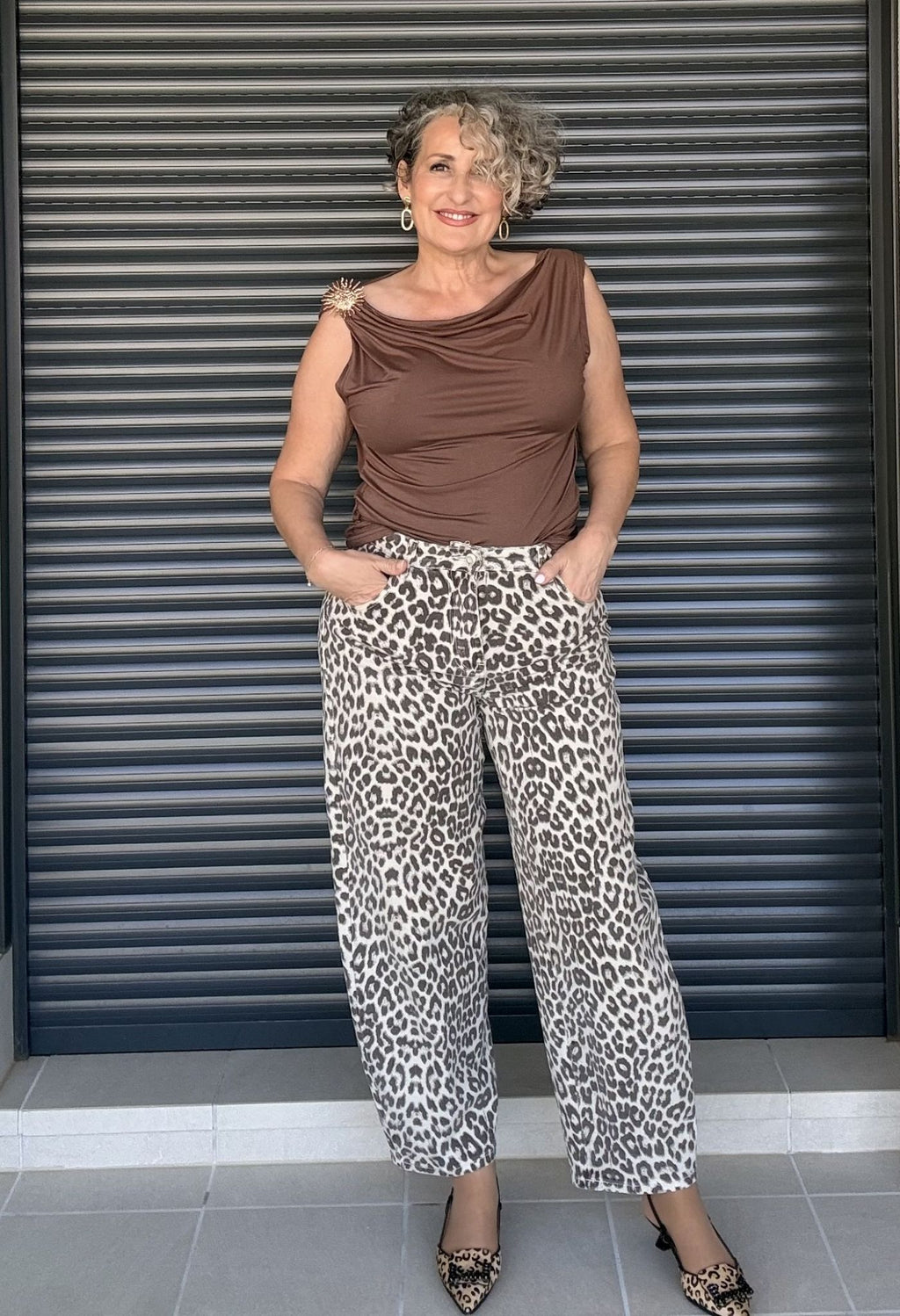 Pantalón Denim Globo Animal Print