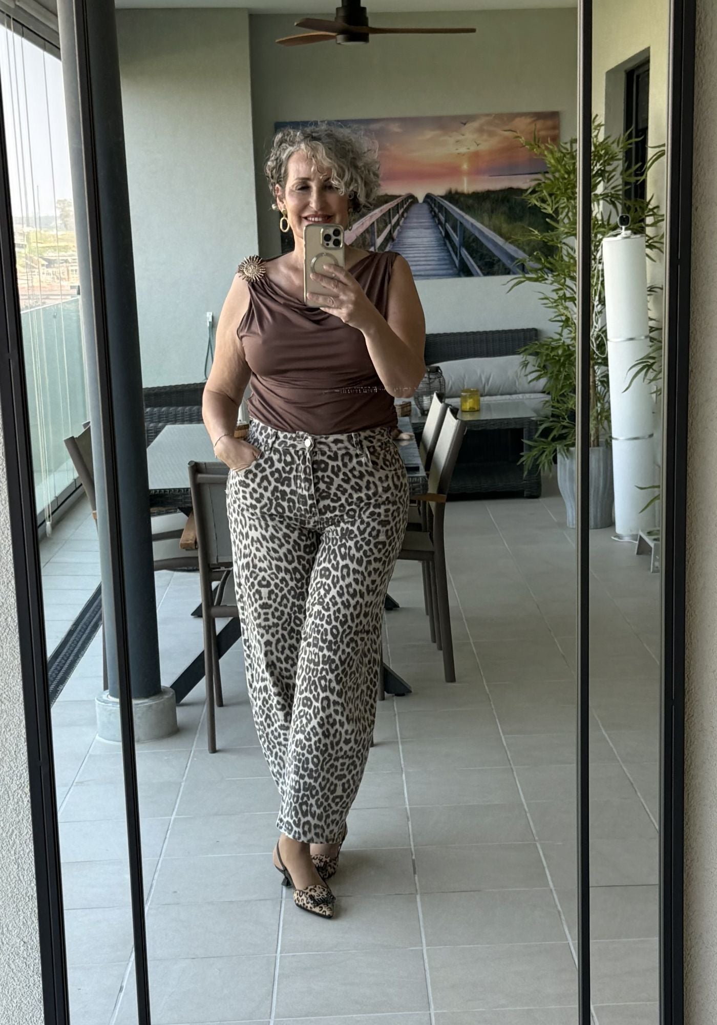 Pantalón Denim Globo Animal Print