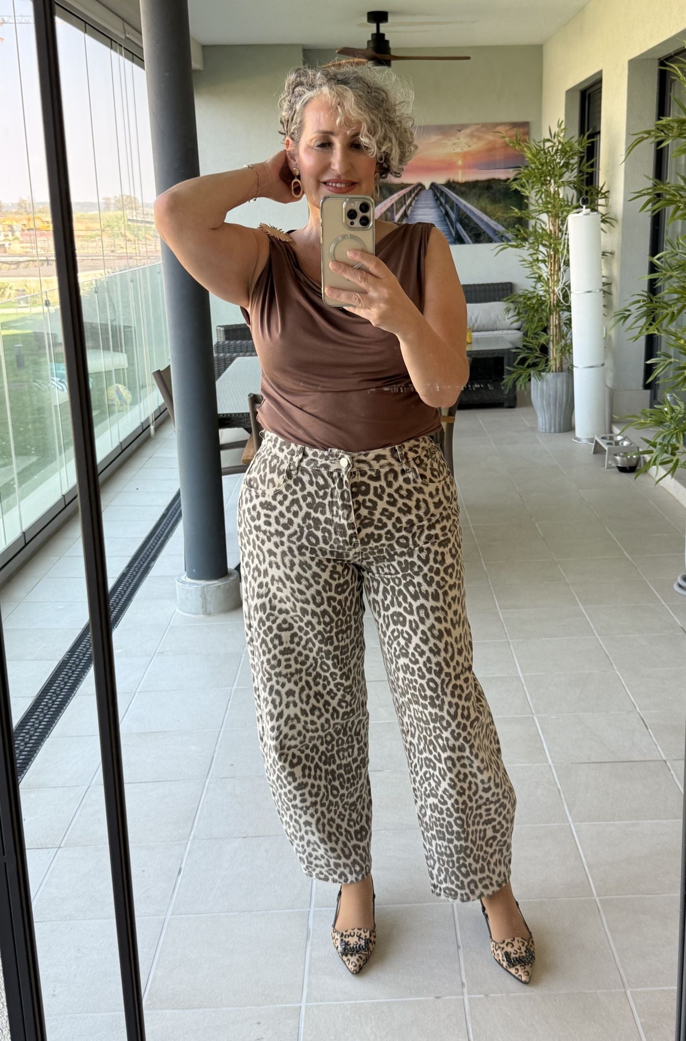 Pantalón Denim Globo Animal Print