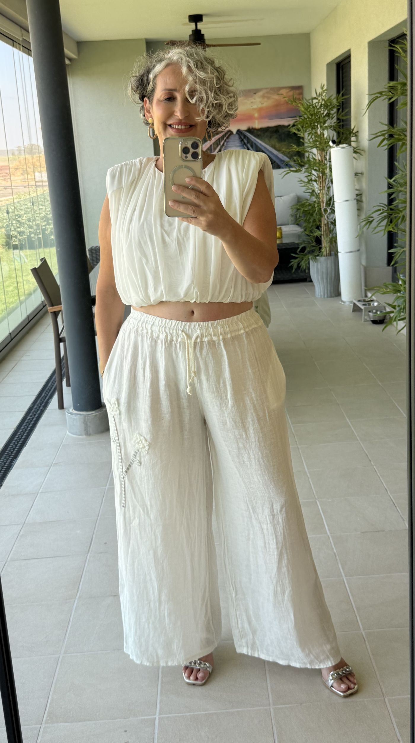 Pantalón Lino Blanco