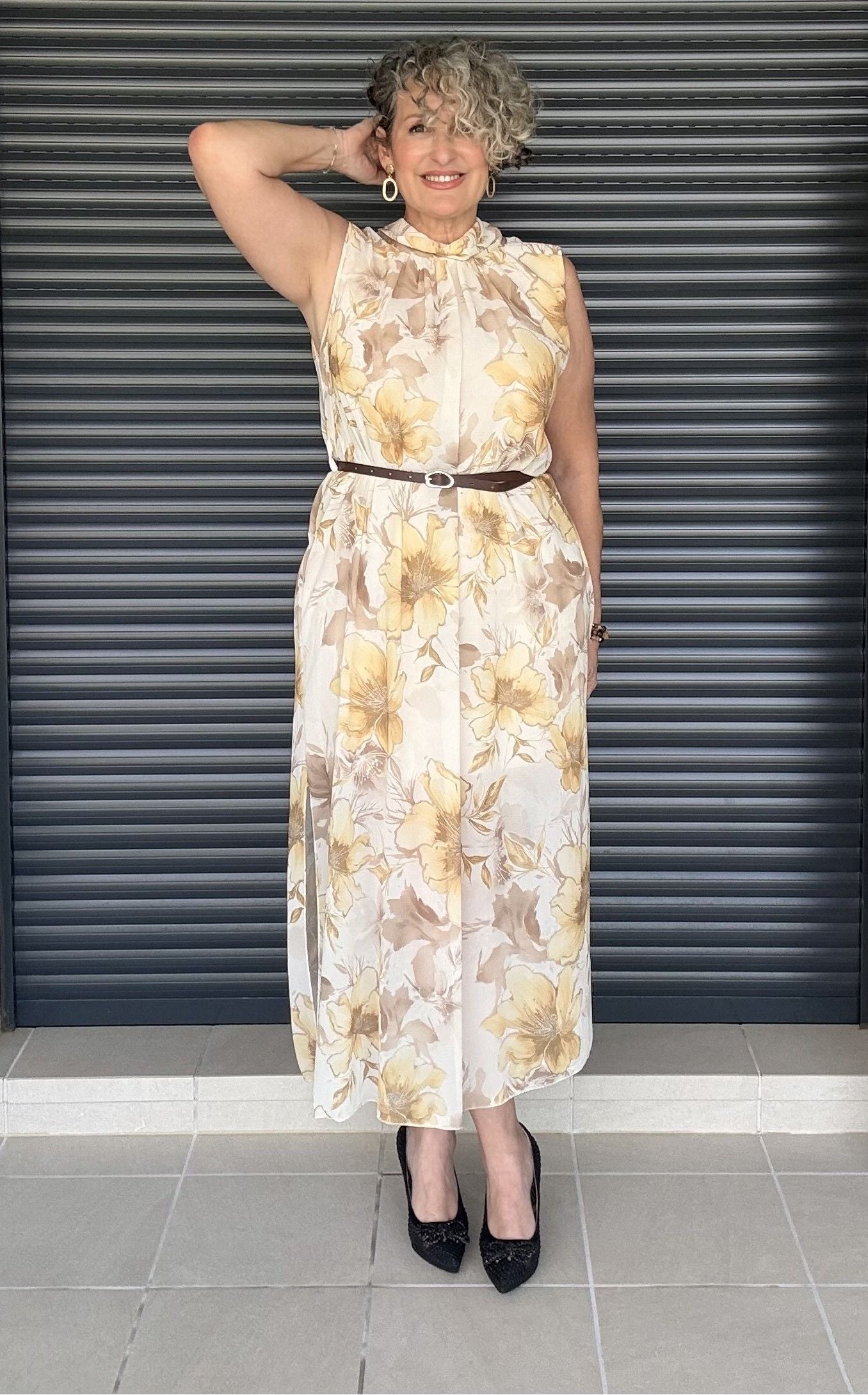 Vestido Largo Floral con Lazada