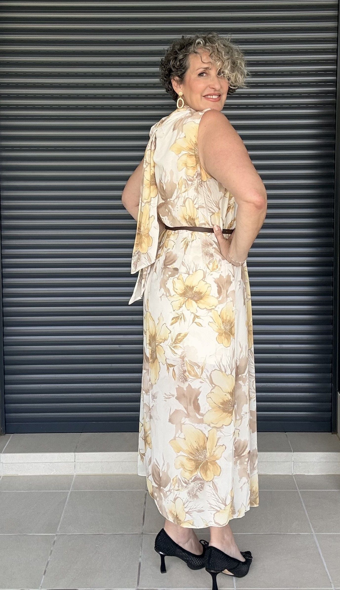Vestido Largo Floral con Lazada