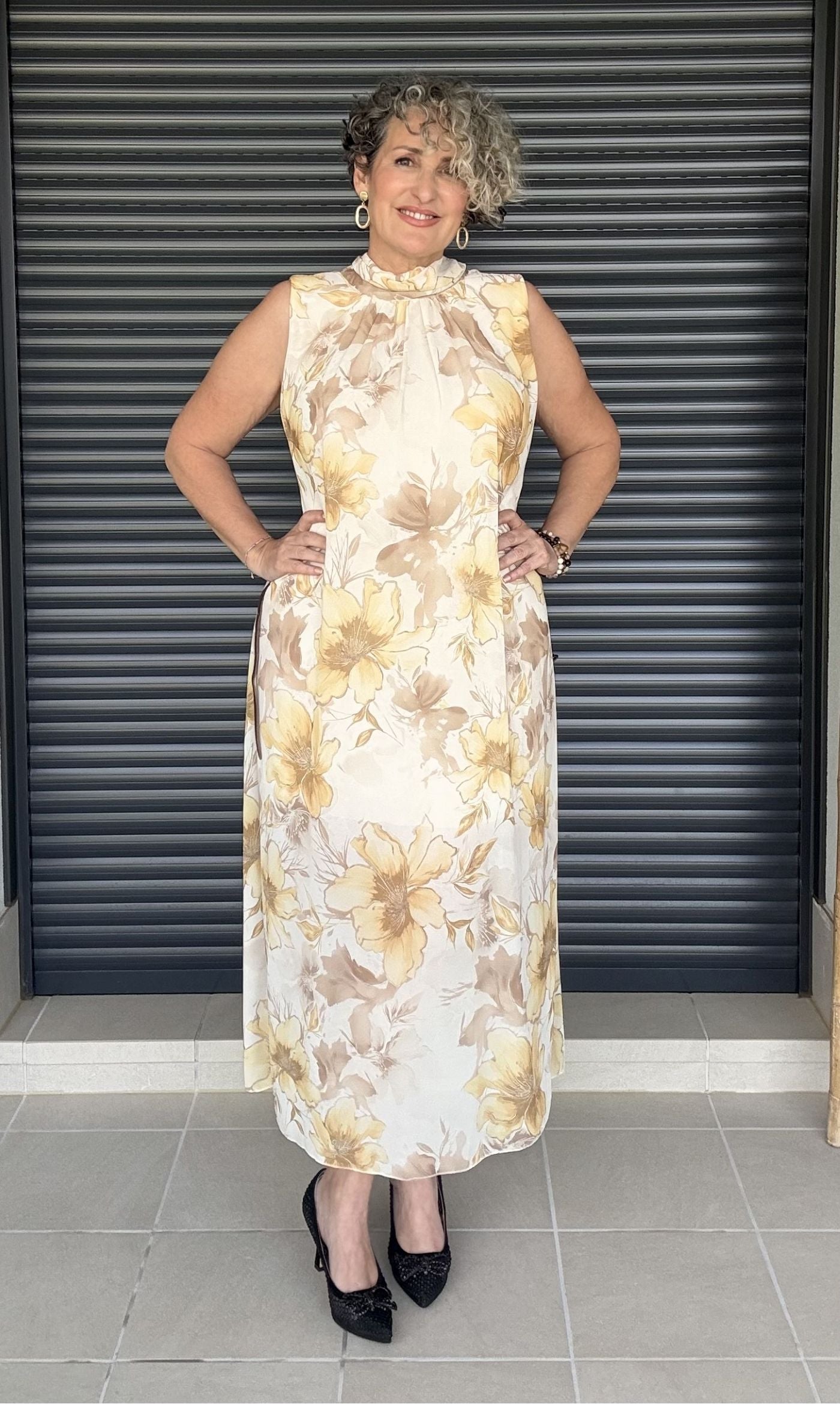 Vestido Largo Floral con Lazada