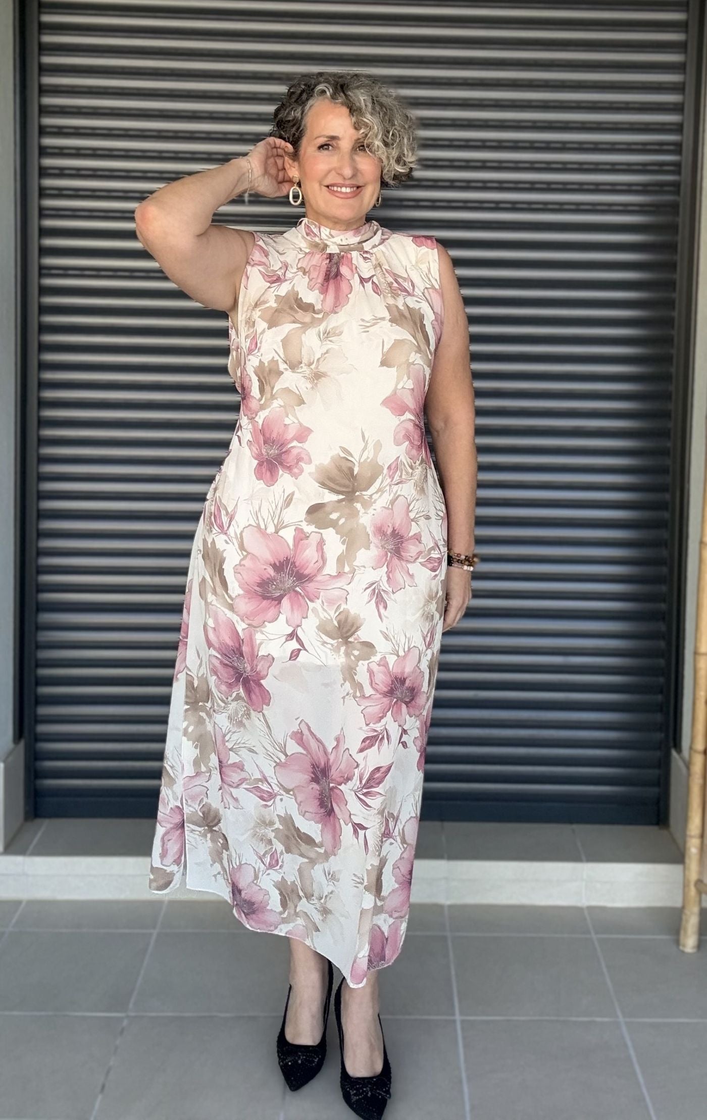 Vestido Largo Floral con Lazada