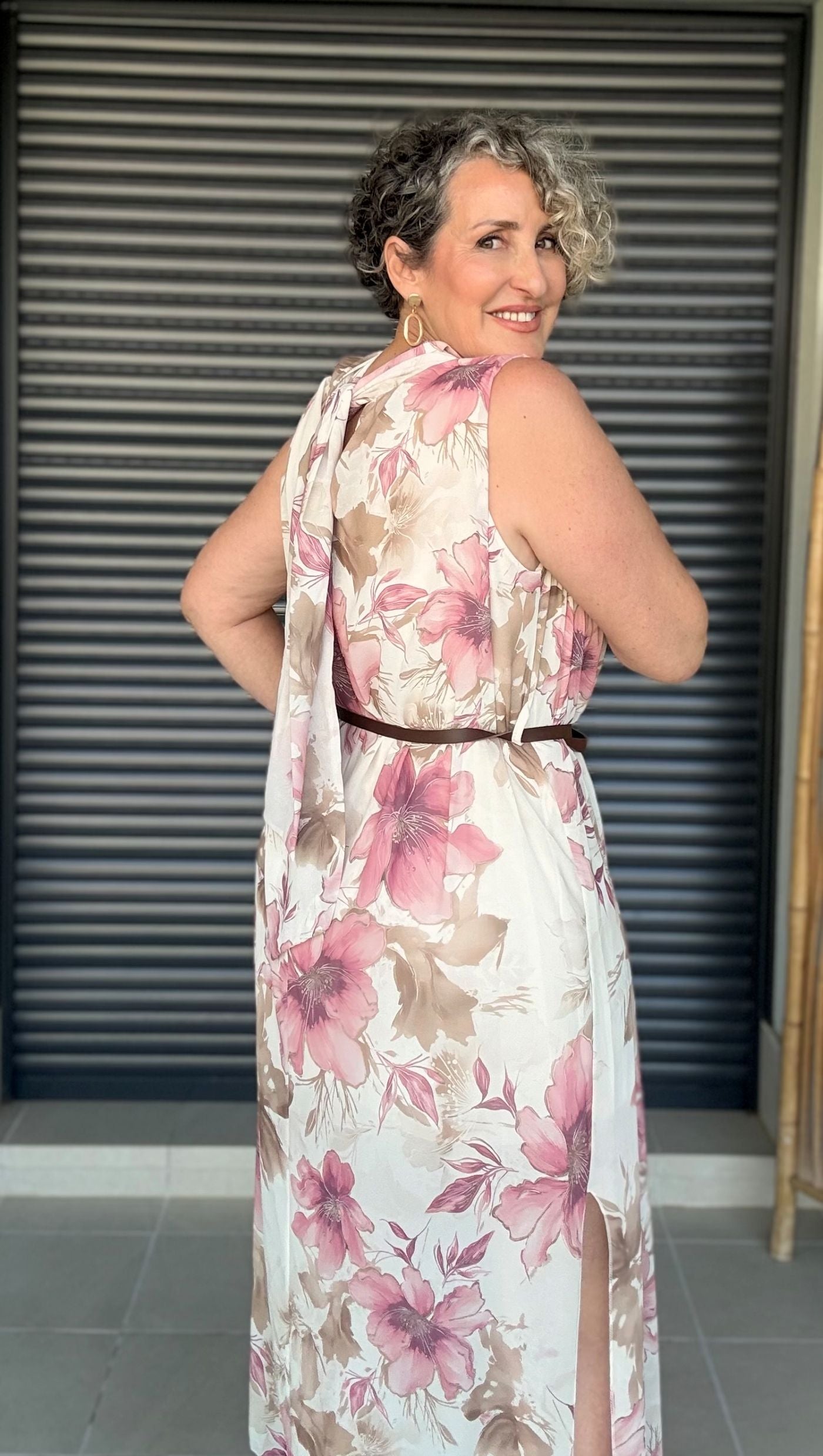 Vestido Largo Floral con Lazada