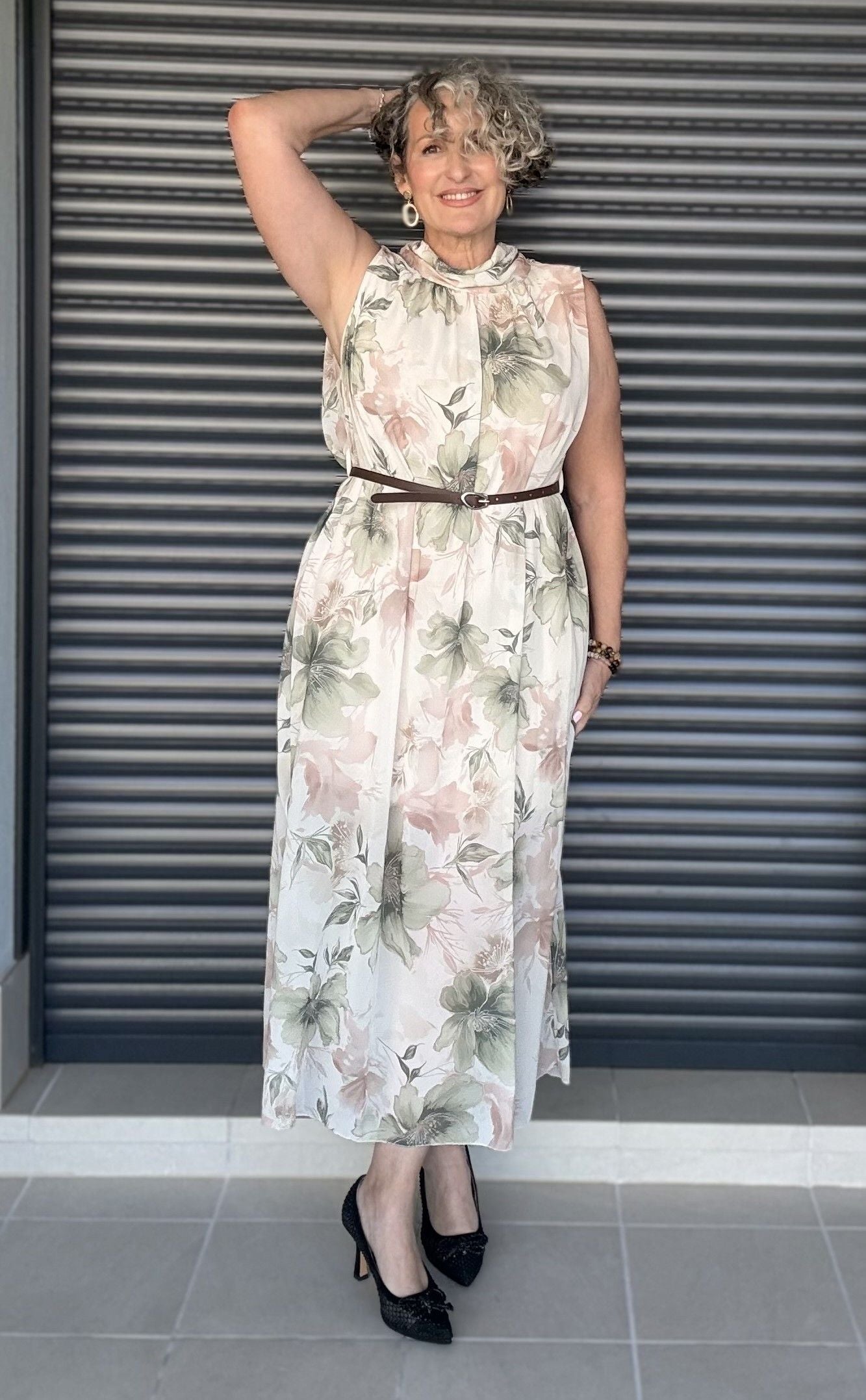 Vestido Largo Floral con Lazada