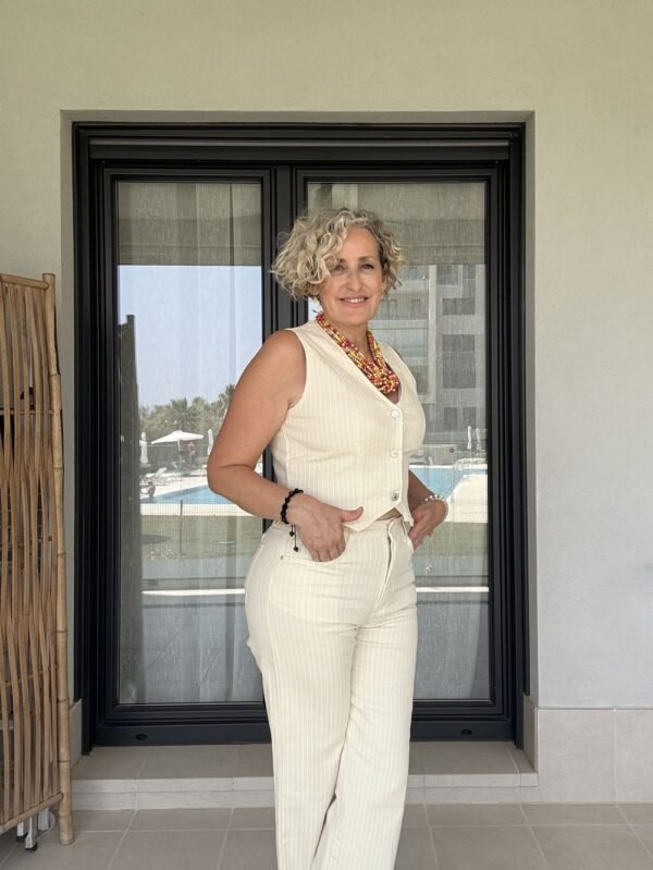 Chalequillo Beige Rayas