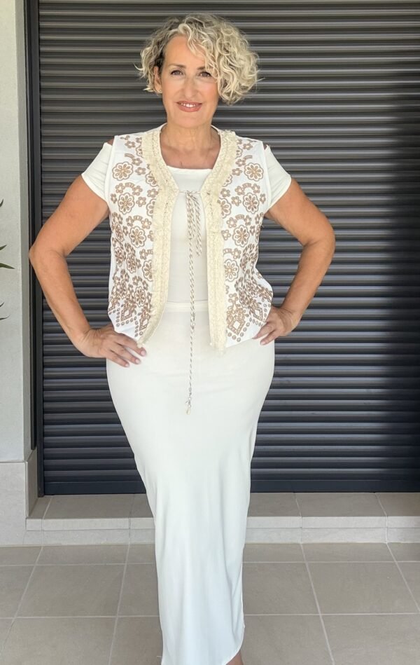 Chalequillo Blanco Bordado - Imagen 5