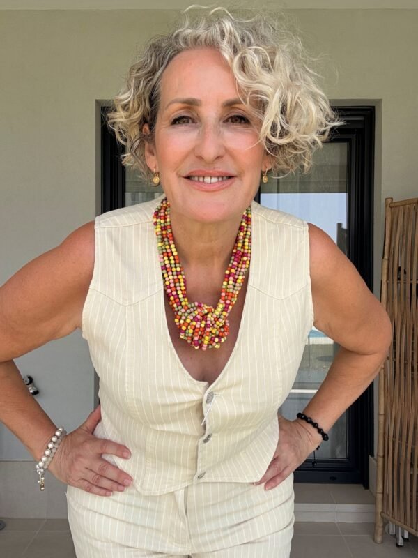 Chalequillo Mil Rayas Beige - Imagen 2