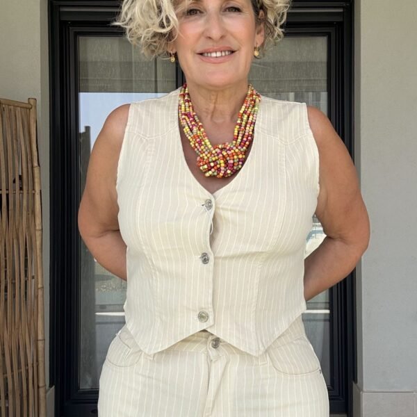 Chalequillo Mil Rayas Beige