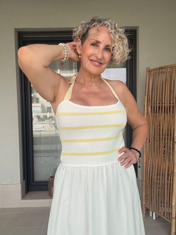 Vestido Rayas Lazo Amarillo - Imagen 4