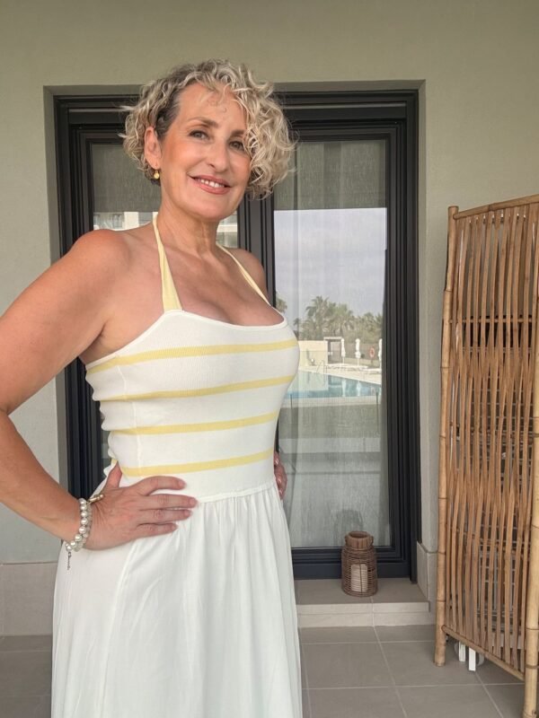 Vestido Rayas Lazo Amarillo - Imagen 5