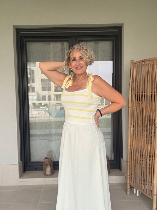 Vestido Rayas Lazo Amarillo - Imagen 6