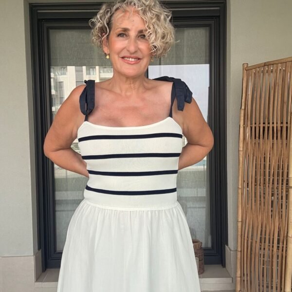 Vestido Rayas Lazo Marino