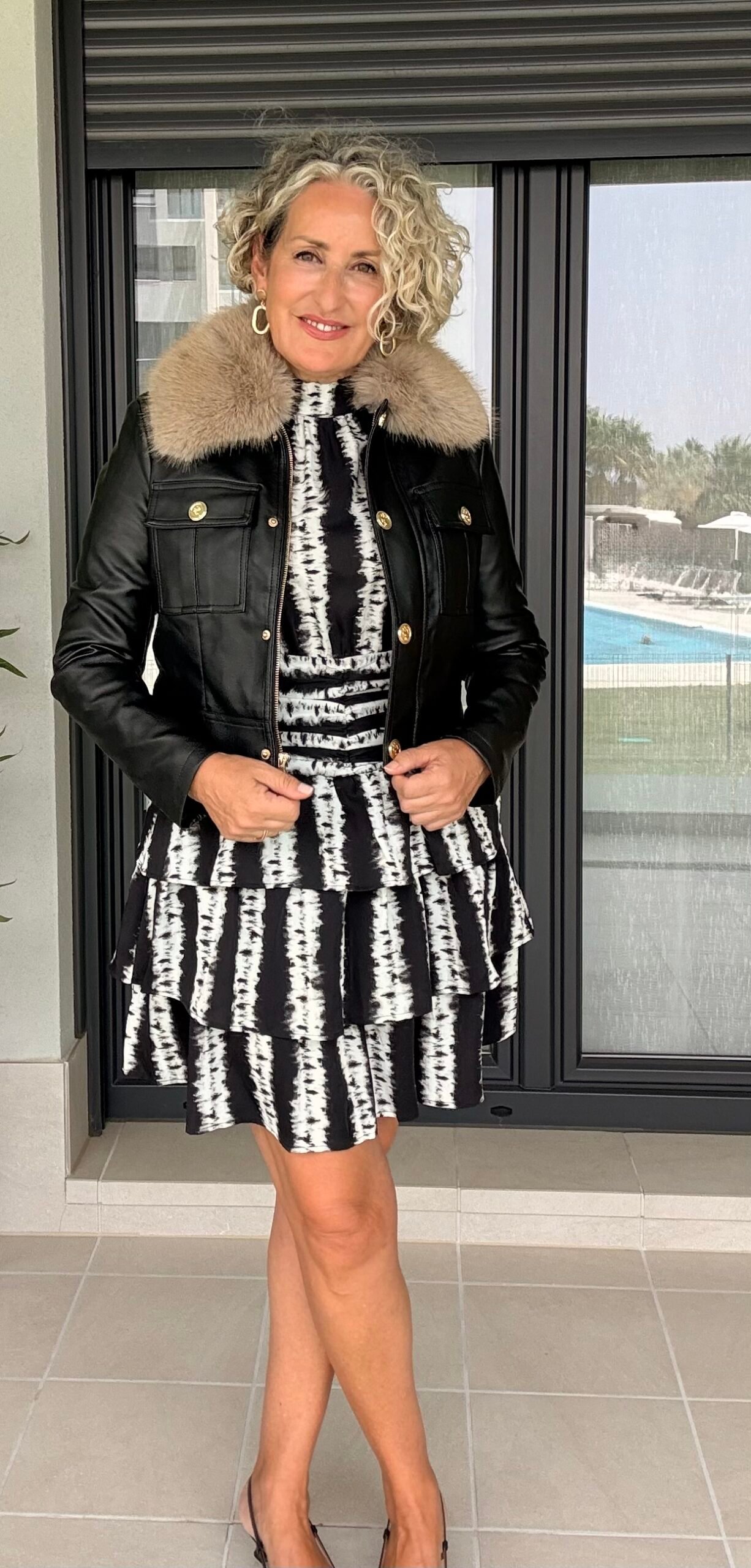 Vestido Valentina Negro Rayas - Imagen 4