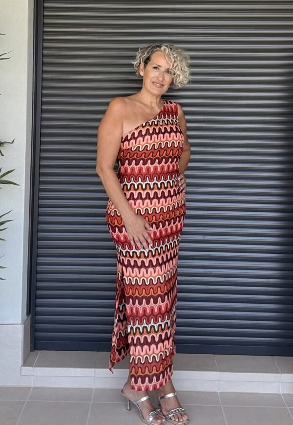 Vestido asimétrico multicolor