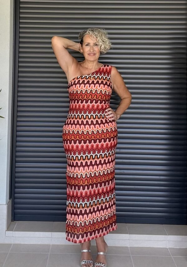 Vestido asimétrico multicolor