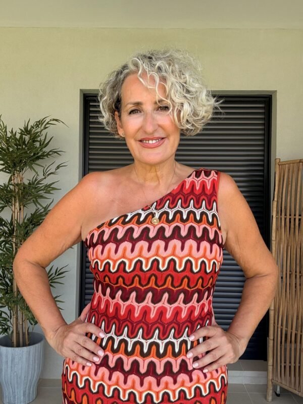Vestido asimétrico multicolor
