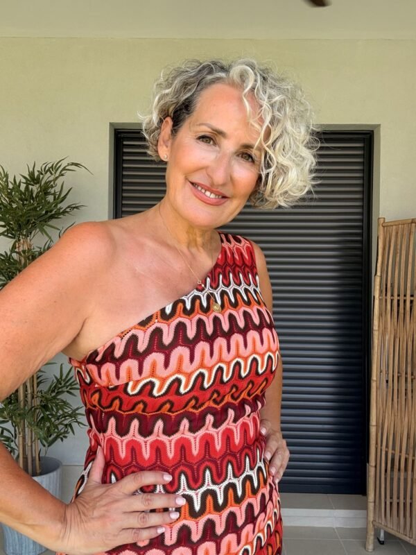 Vestido asimétrico multicolor