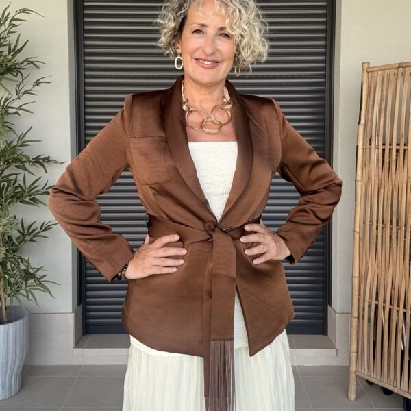 Blazer Chocolate Satinada