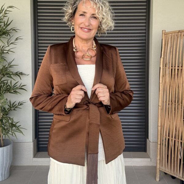Blazer Chocolate Satinada Blazer Chocolate Satinada