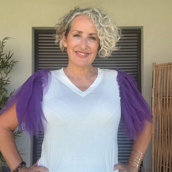 Camiseta básica tul morado