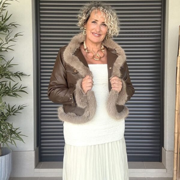 Chaqueta ideal piel marrón Chaqueta ideal piel marrón