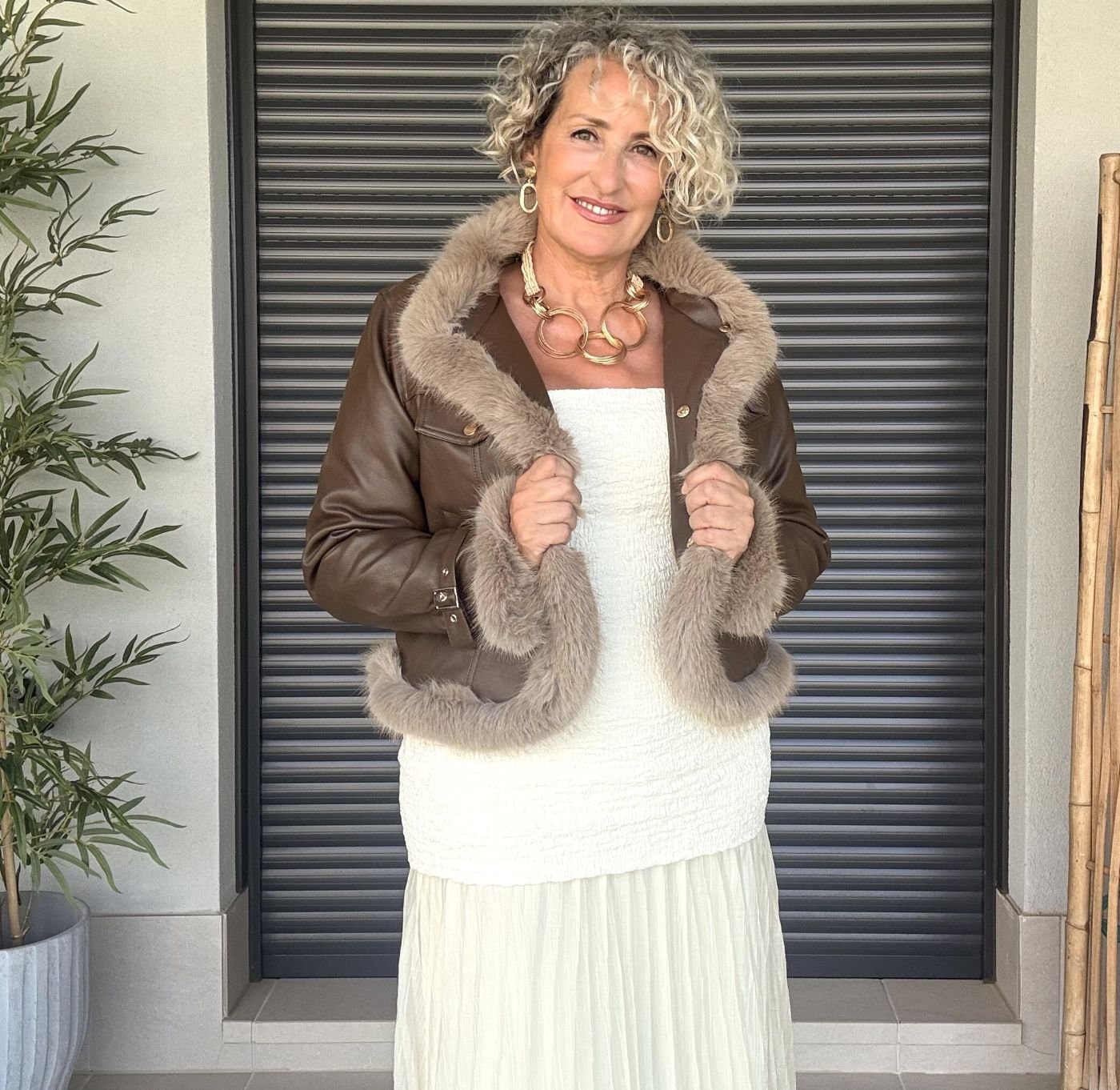 Chaqueta ideal piel marrón