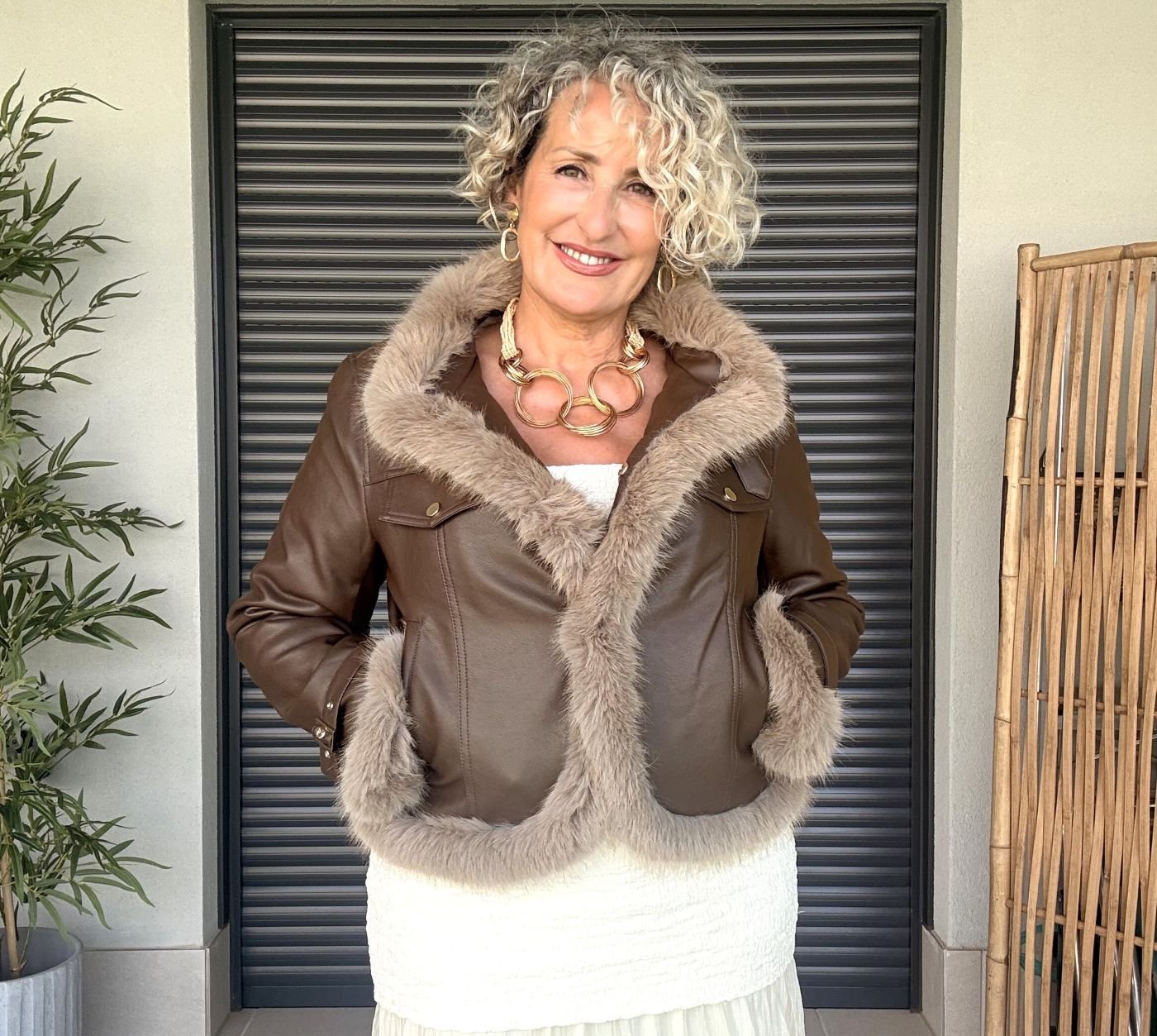 Chaqueta ideal piel marrón