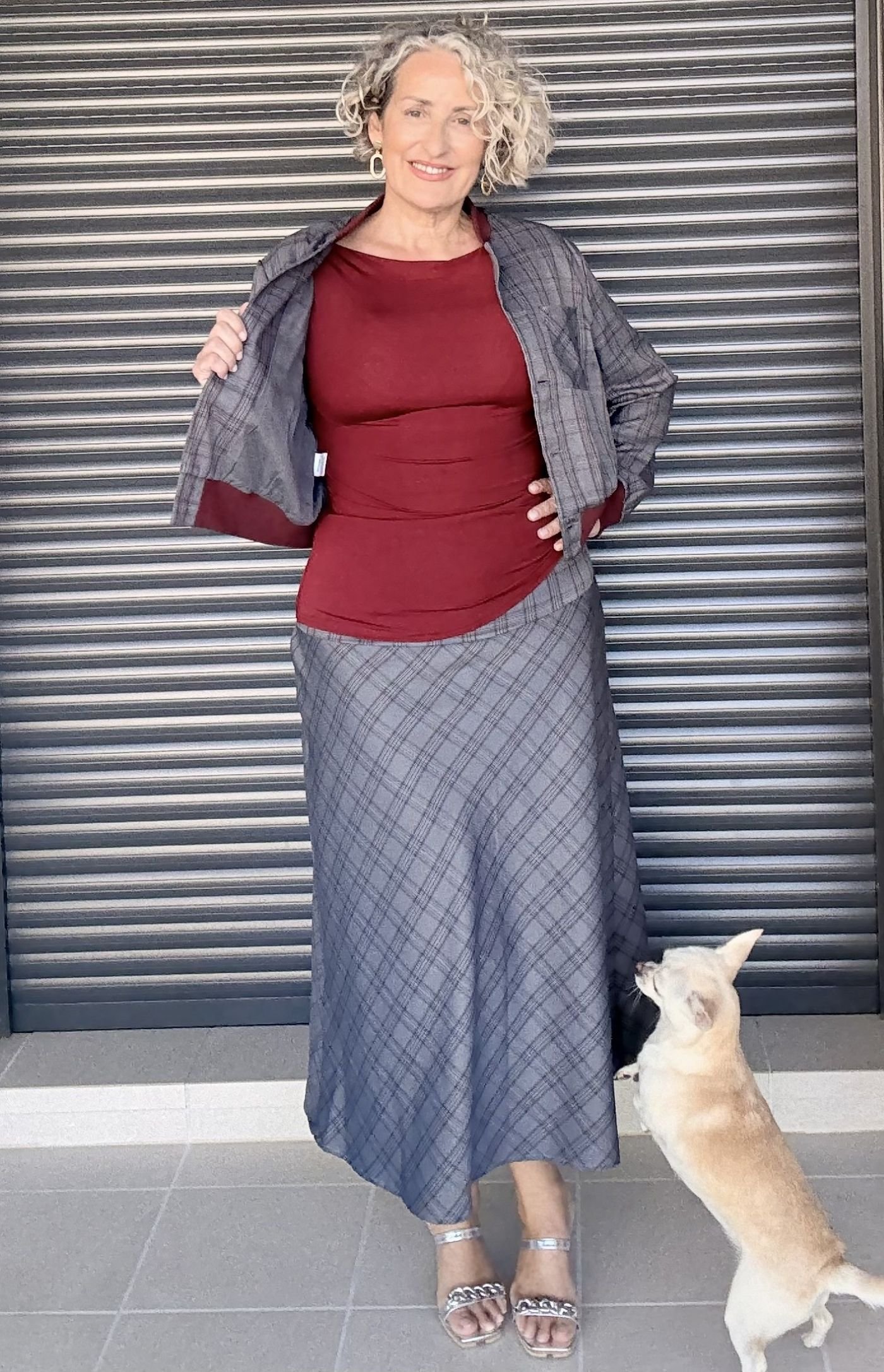 Conjunto Cuadros Gris Burdeos