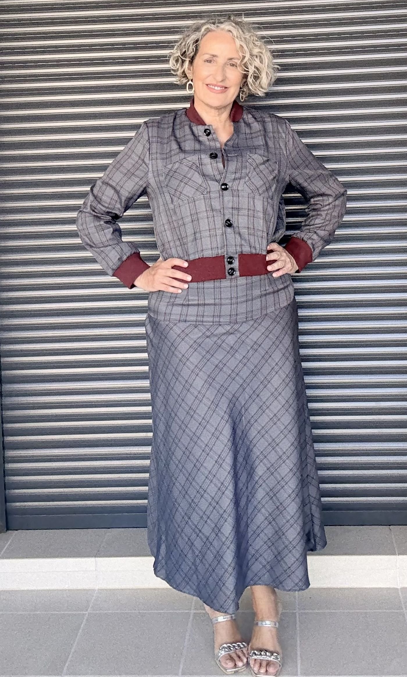 Conjunto Cuadros Gris Burdeos