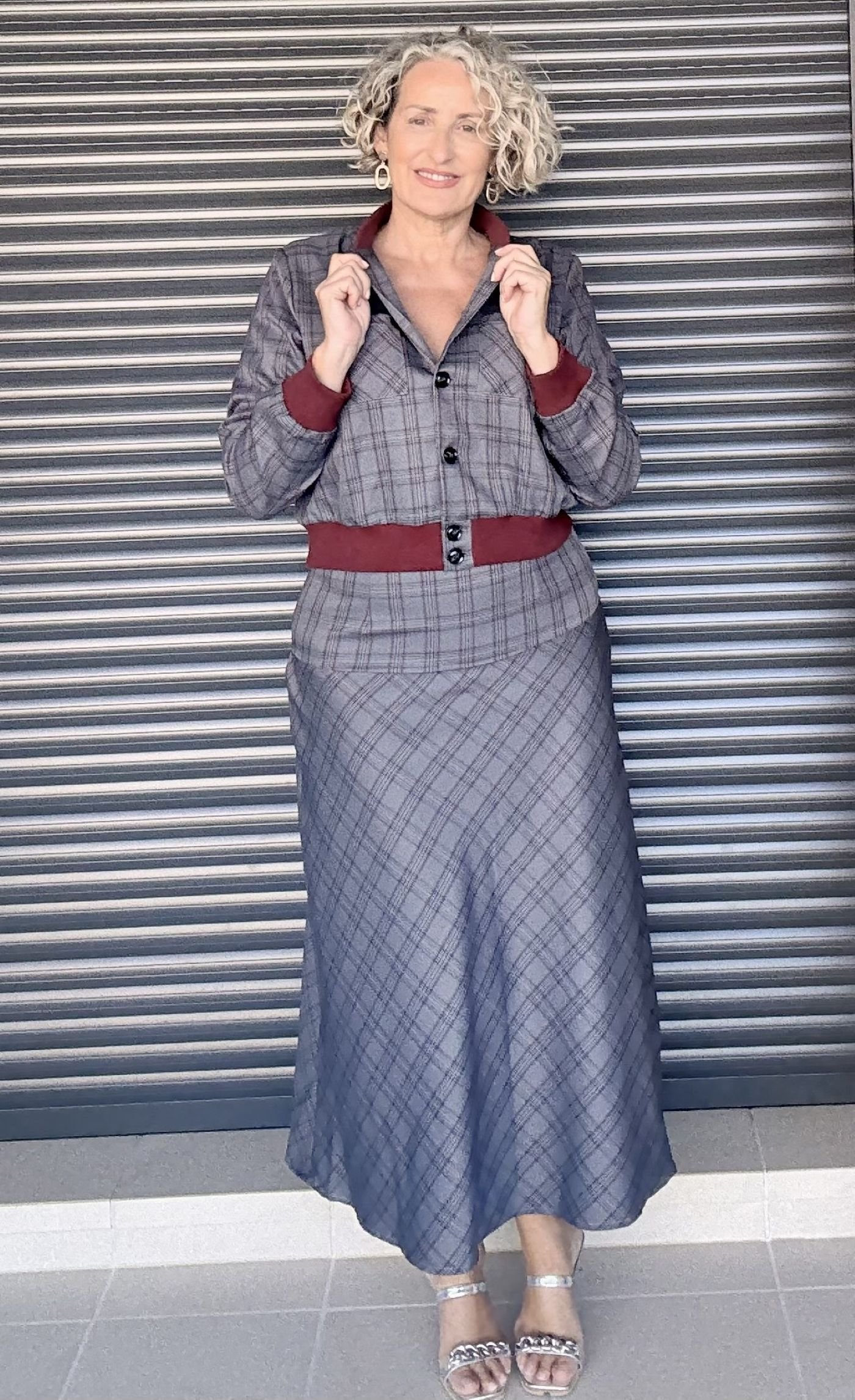 Conjunto Cuadros Gris Burdeos