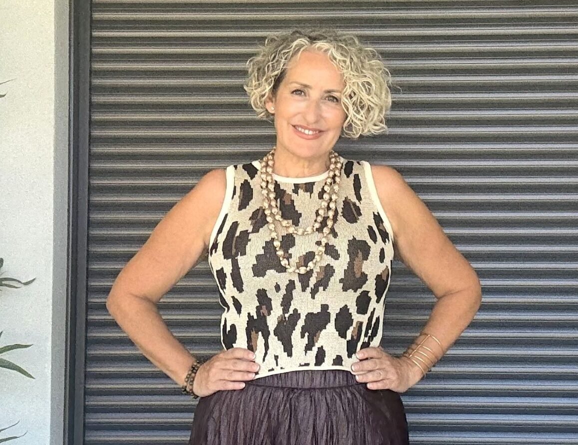 Falda efecto piel marron+jersey print deluxe