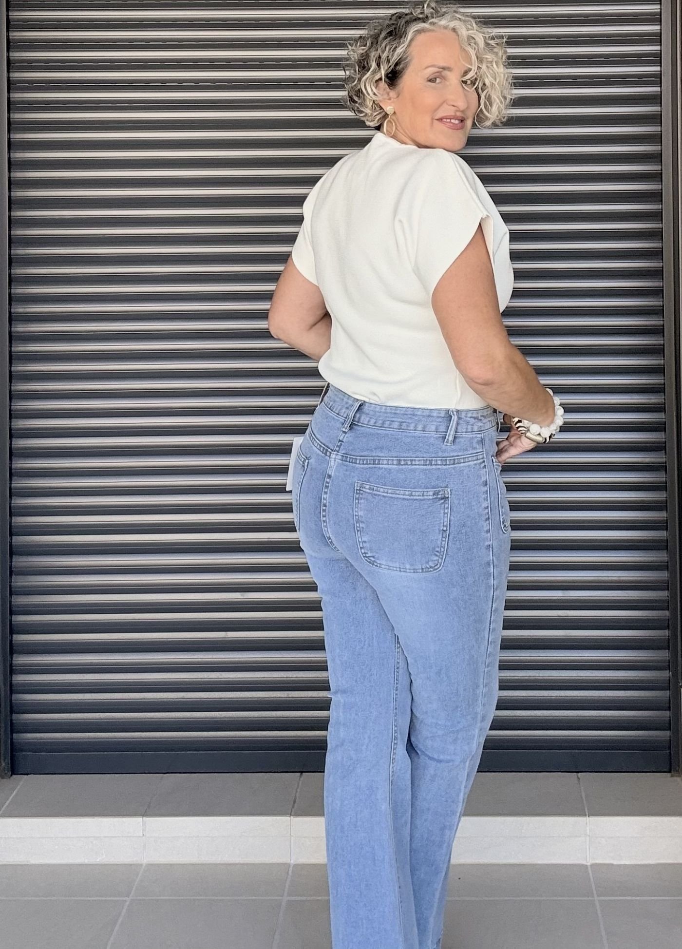 Jeans azul tiro alto