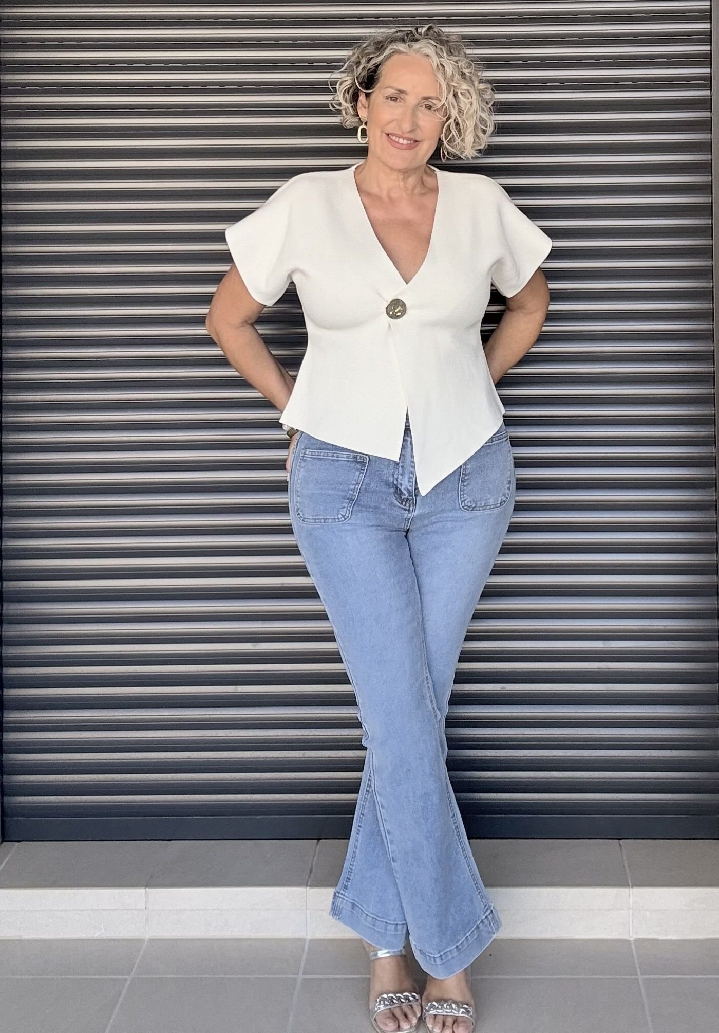 Jeans azul tiro alto