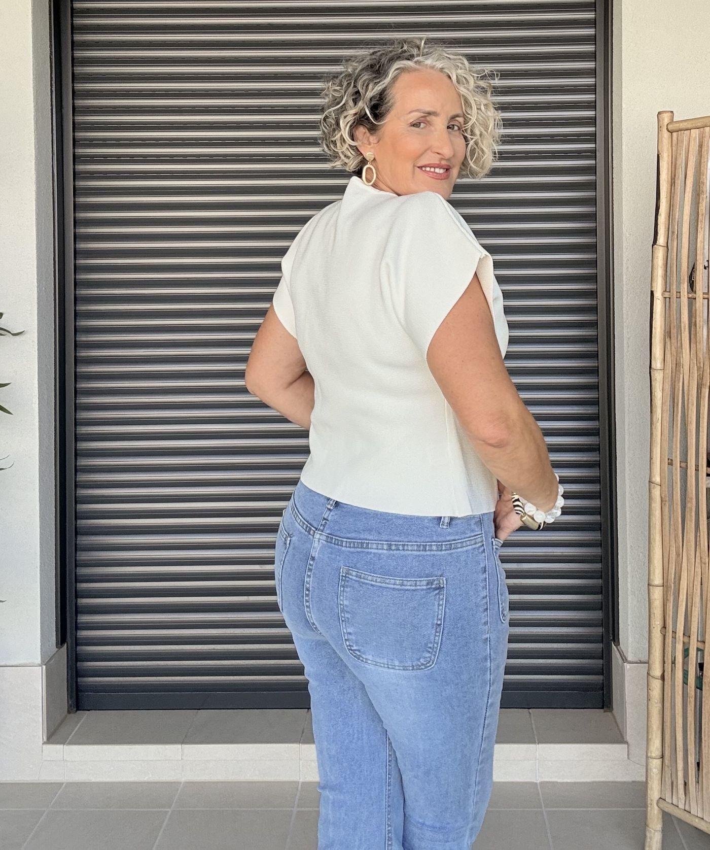 Jeans azul tiro alto