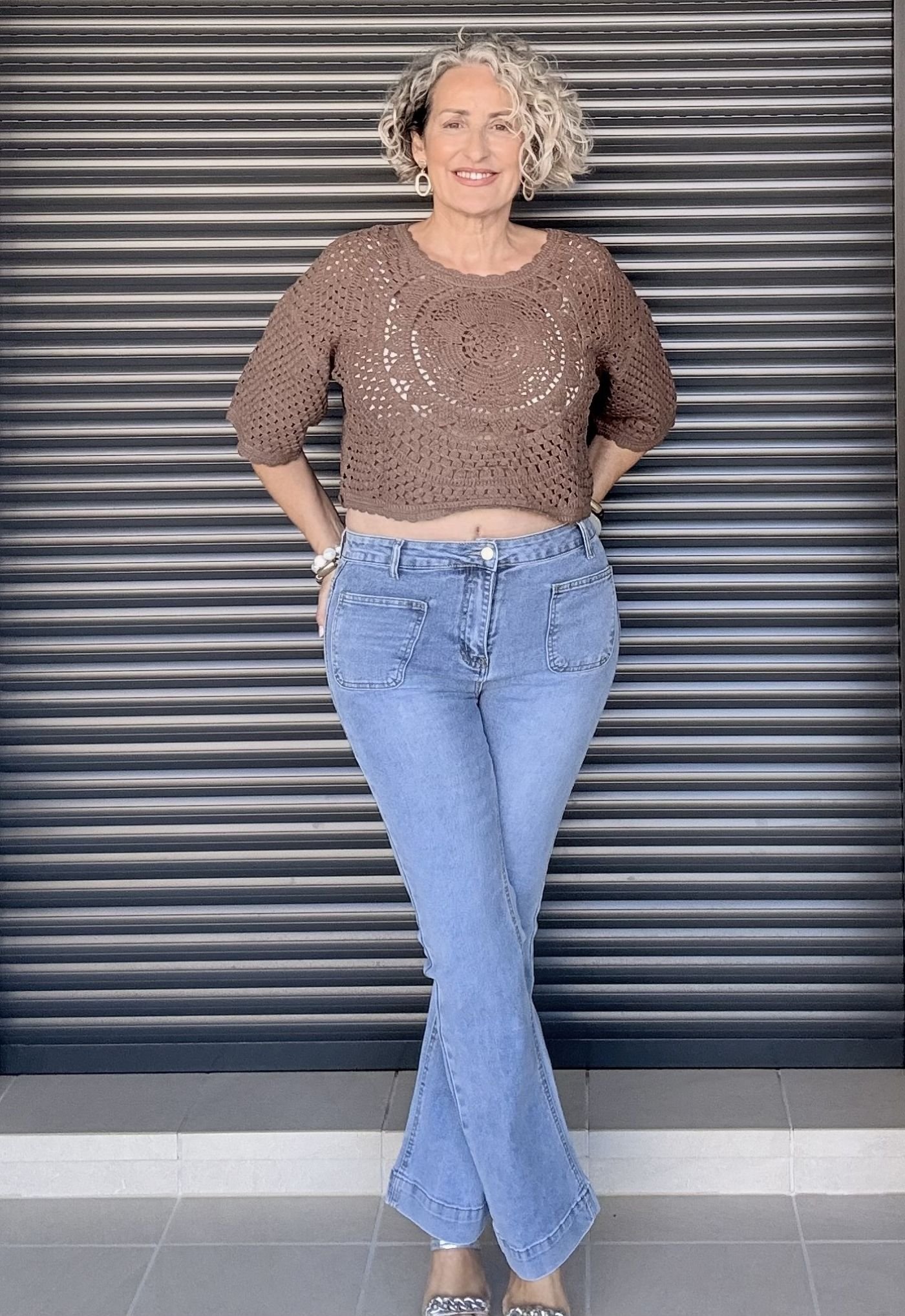 Jeans azul tiro alto