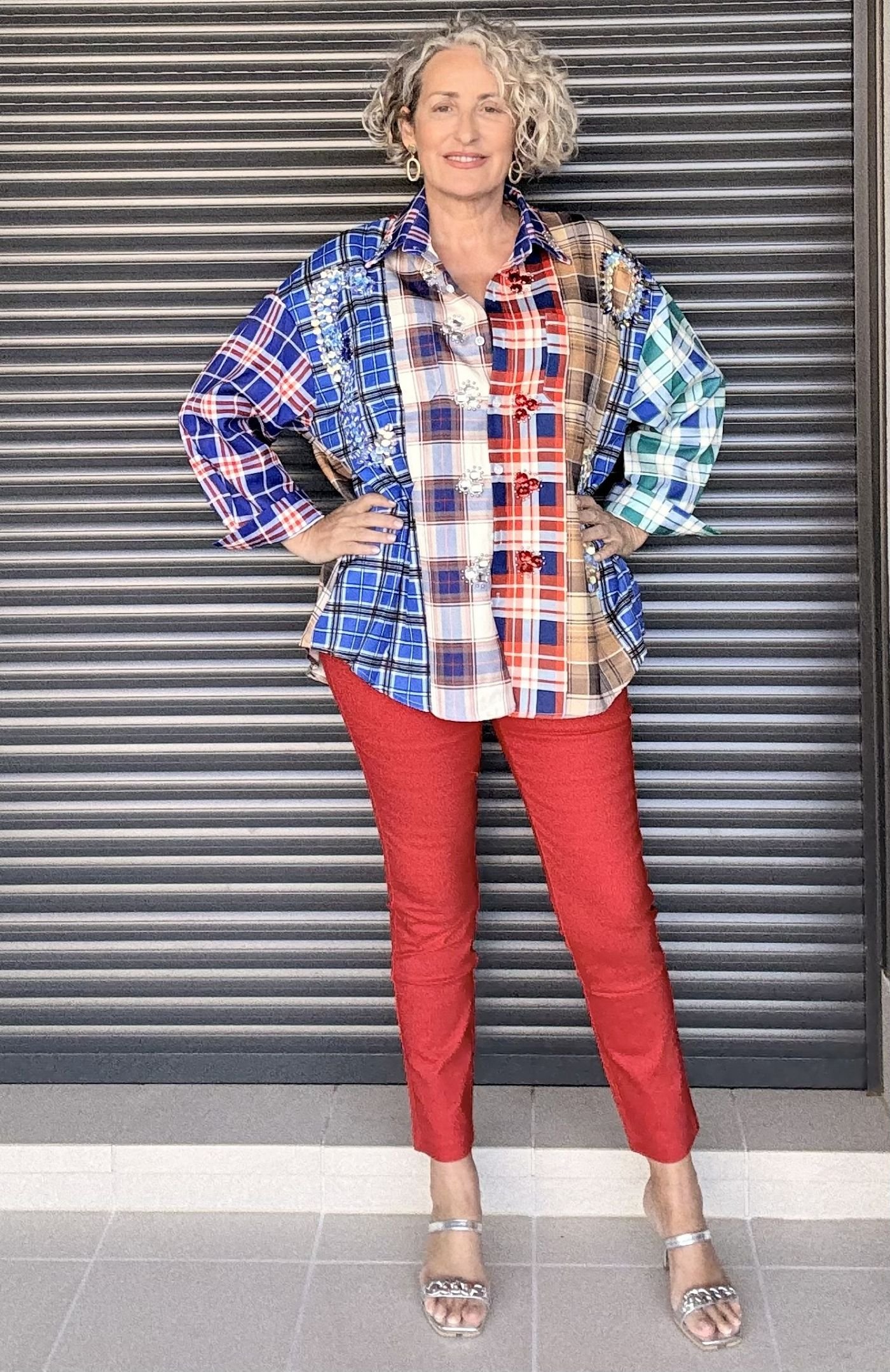 Pantalón chino slim rojo