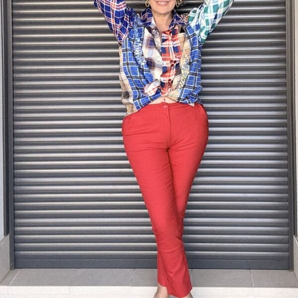 Pantalón chino slim rojo