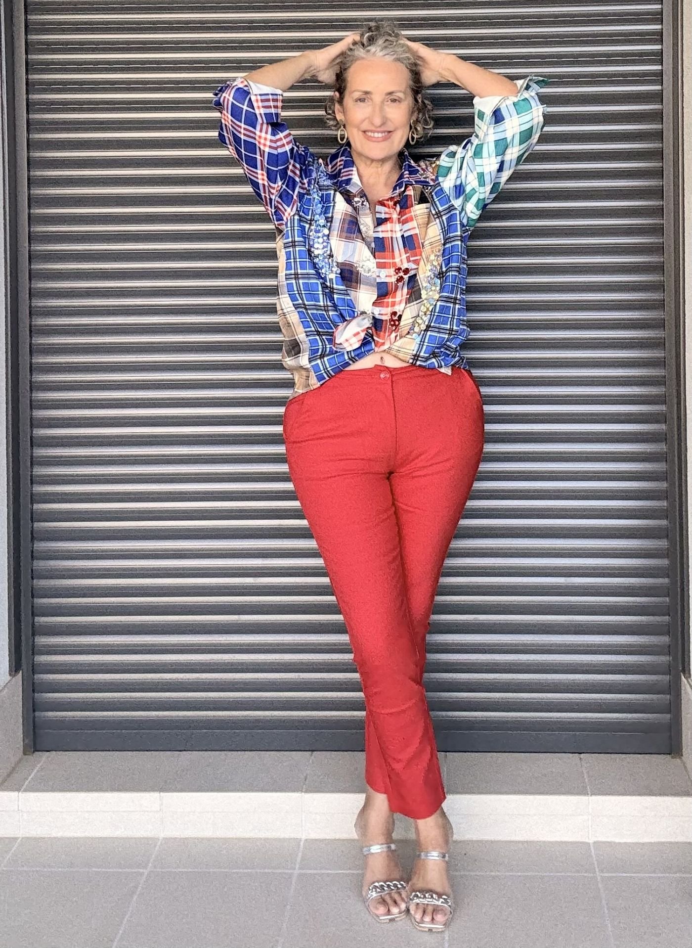 Pantalón chino slim rojo