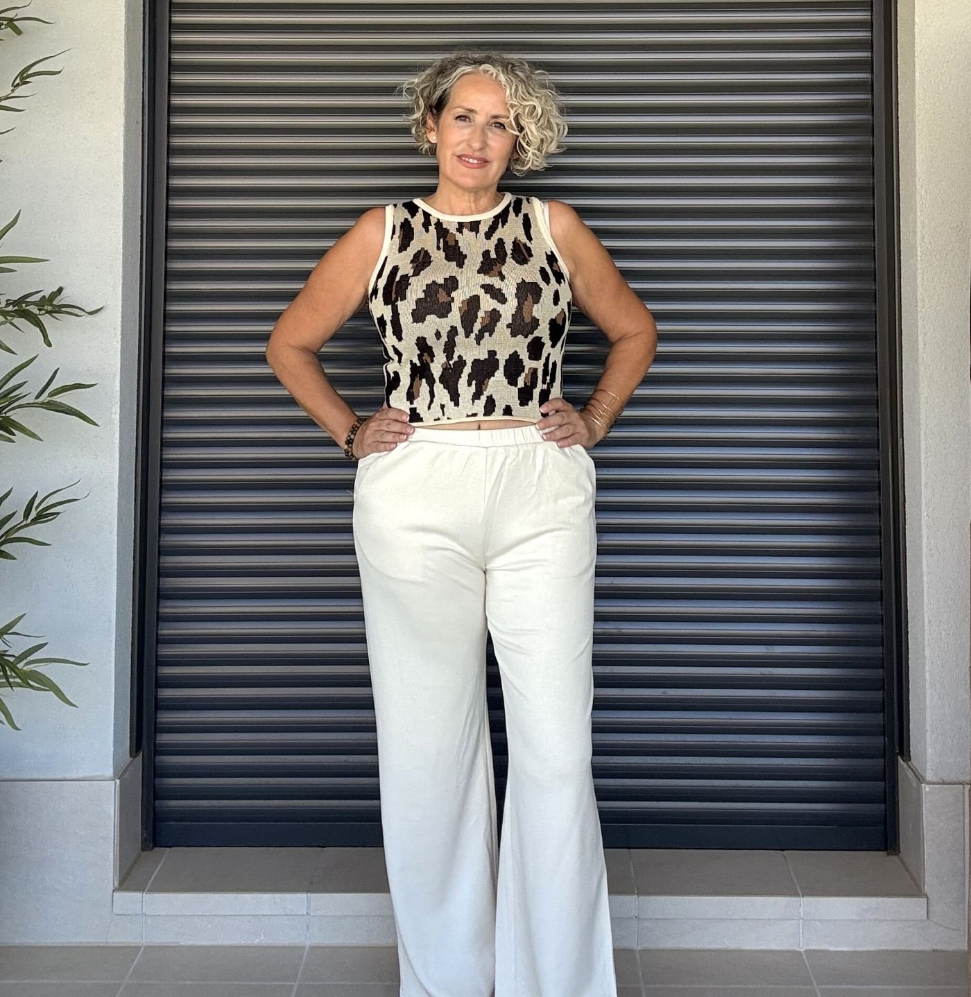 Pantalón sport beige