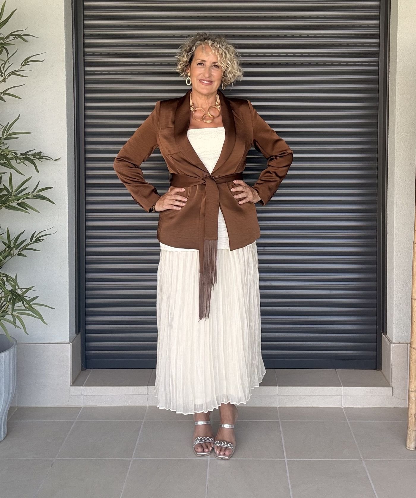 Blazer Chocolate Satinada