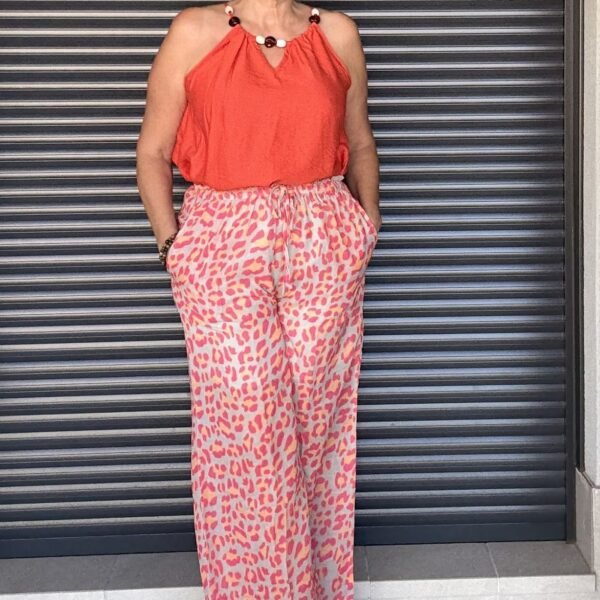 Pantalón Estampado Salvaje Taupe.