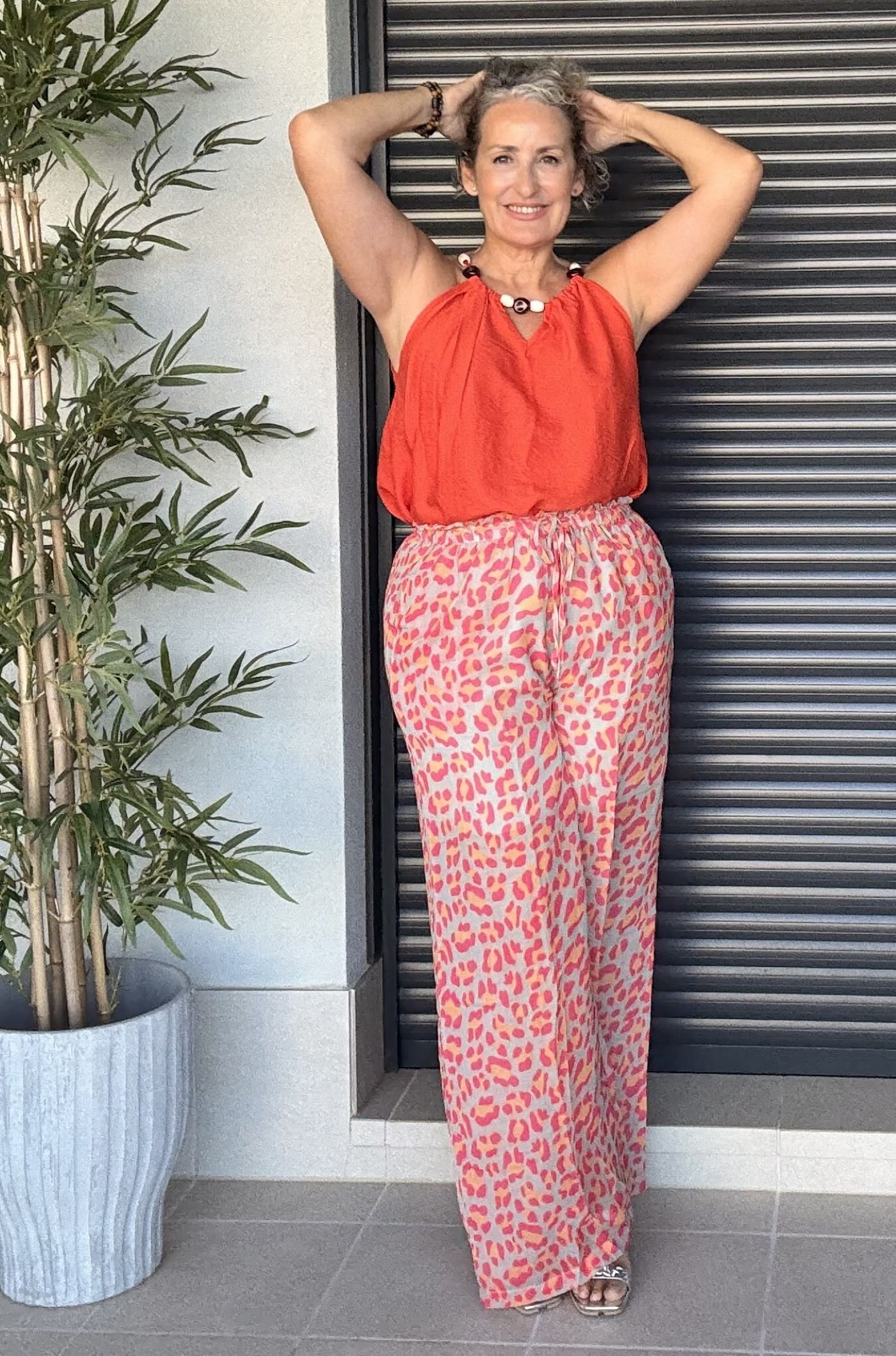 Pantalón Estampado Salvaje Taupe.