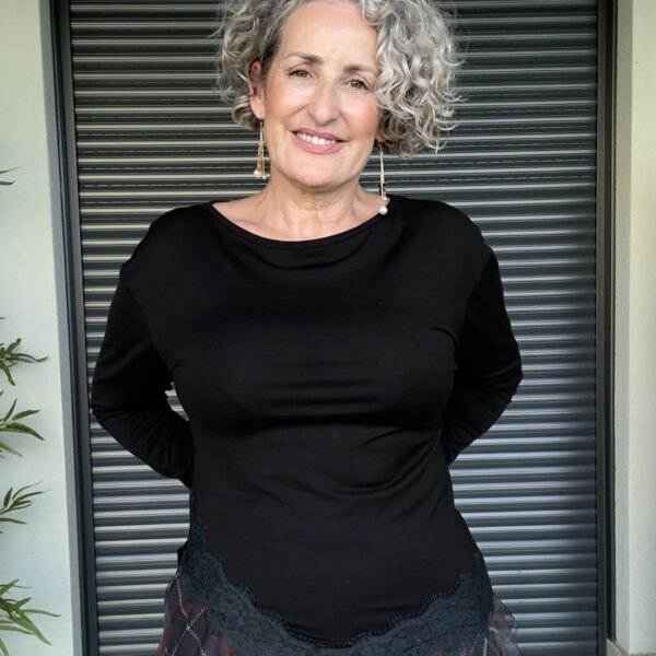 Camiseta Negra Encaje Basic