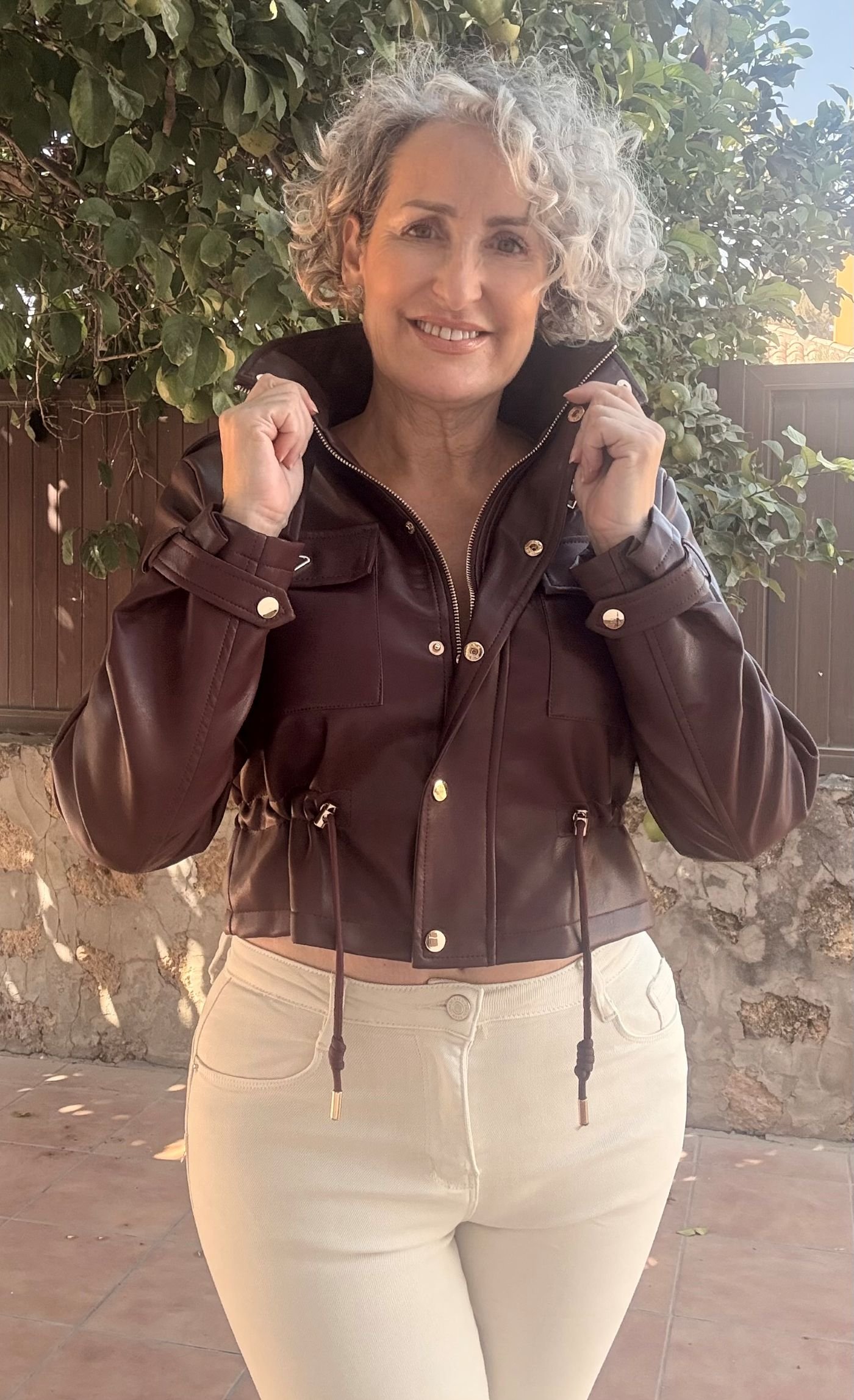 Chaqueta Polipiel Burgundy